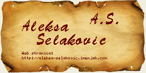 Aleksa Selaković vizit kartica